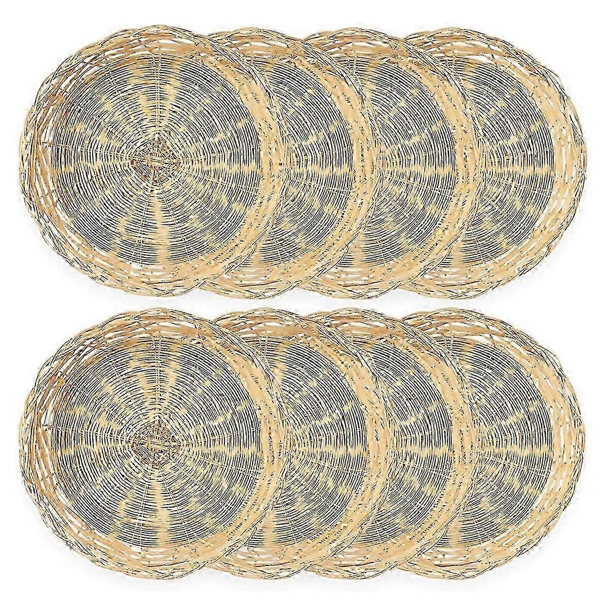 8 Suportes de Papel de Bambu para Pratos 10 Polegadas Reutilizáveis