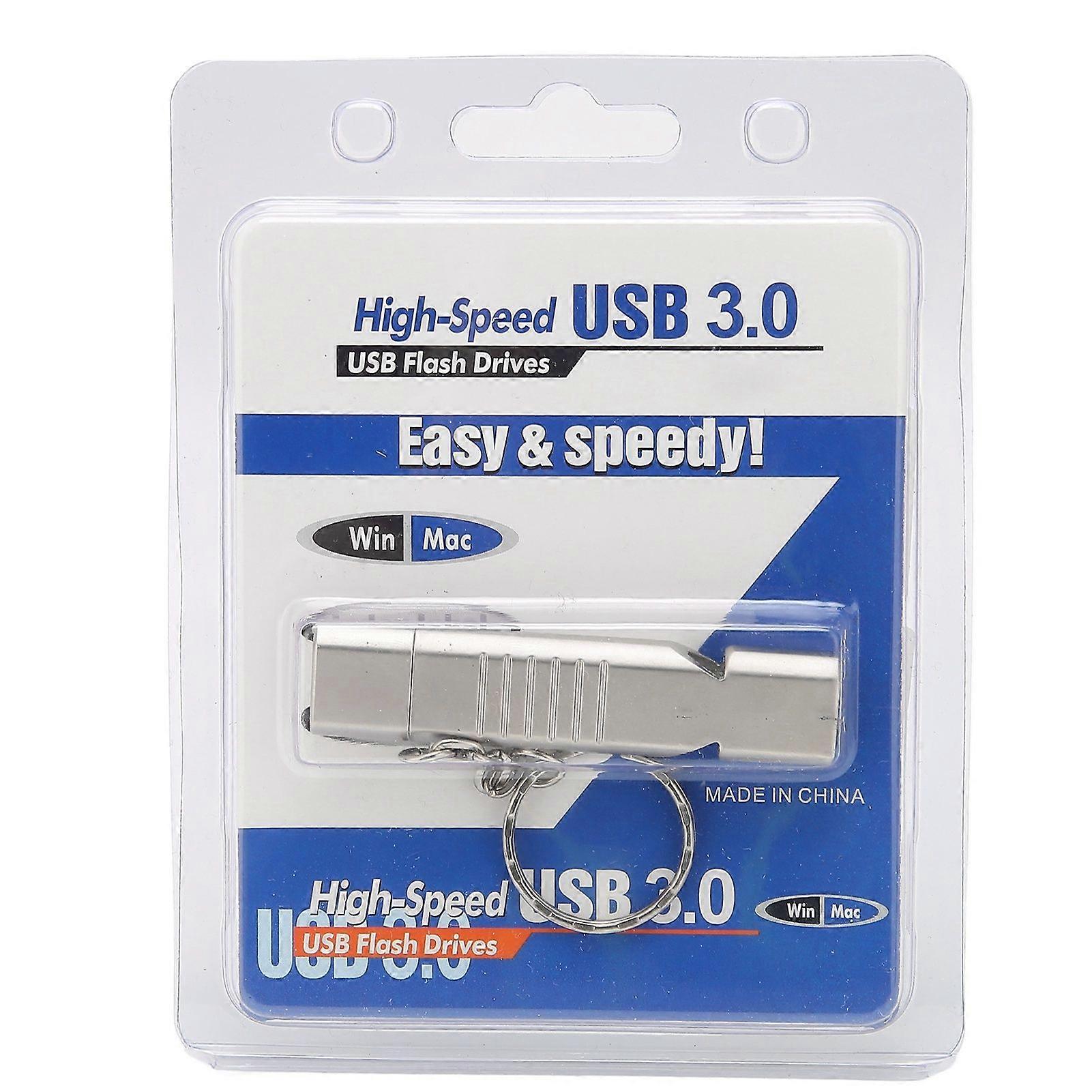 USB3.0 U Disk Self Protection Shockproof Small Compact Streamlined Appearance 2 in 1 Whistle Flash Drive128GB