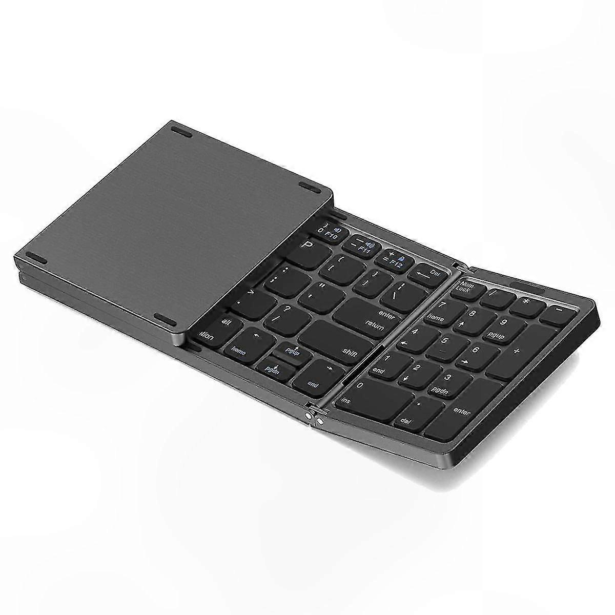 Portable Wireless Keyboard, USB Rechargeable Folding Design for iOS, Android, Windows Devices