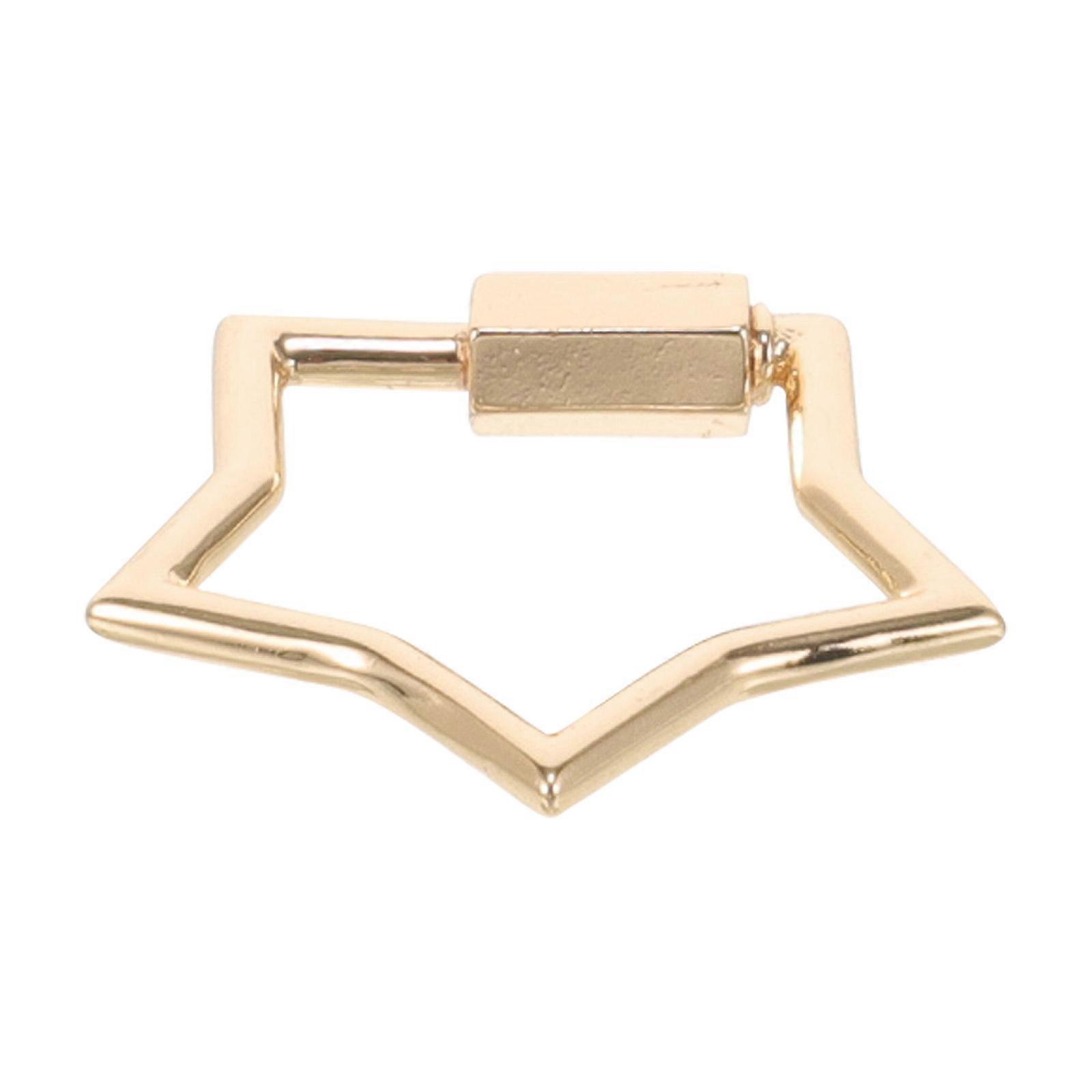 Golden Jewelry Connector Five-Pointed Star Screw Lock for Necklace