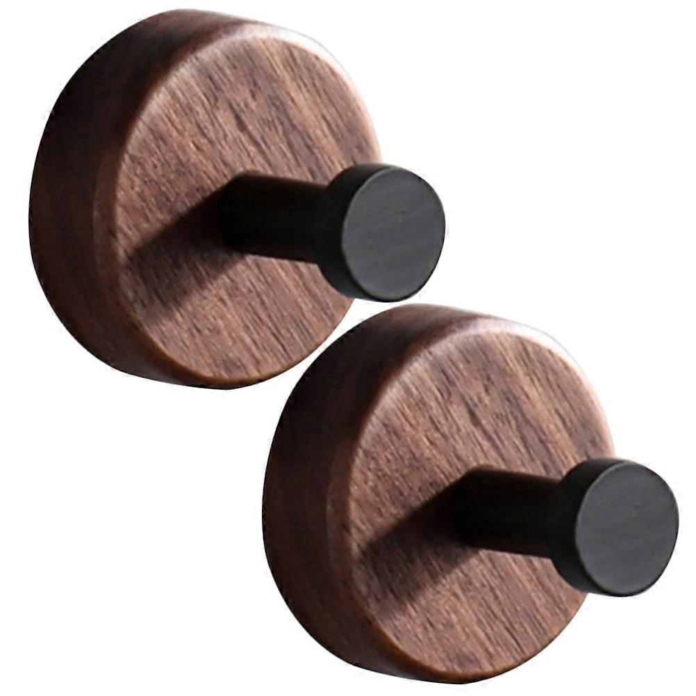 Coat Hooks Wall Mount Adhesive Wooden Hooks for Hanging 10Pcs Dark Red