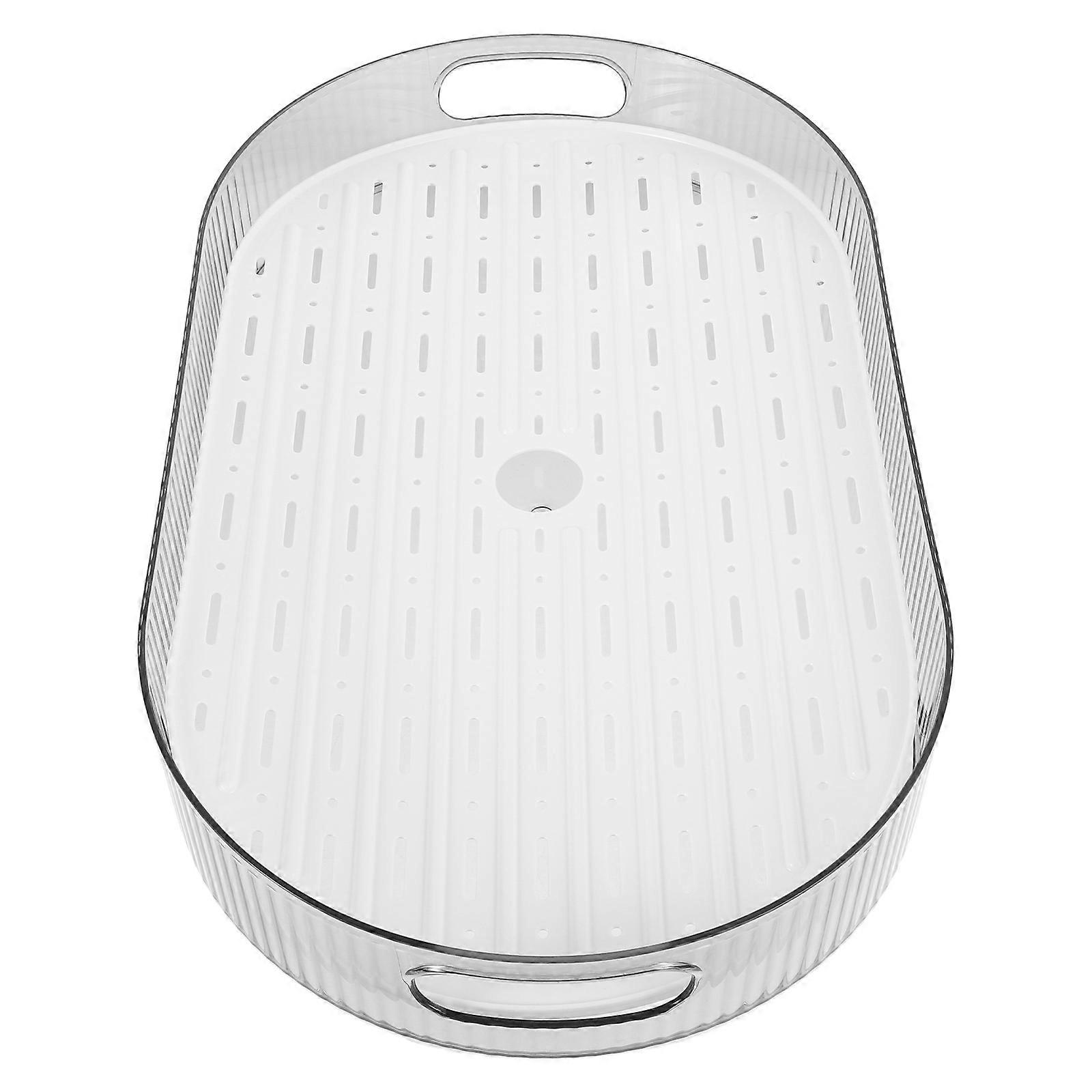 Creative Oval Drip Tray for Serving Fruits 4Pcs Transparent Pet