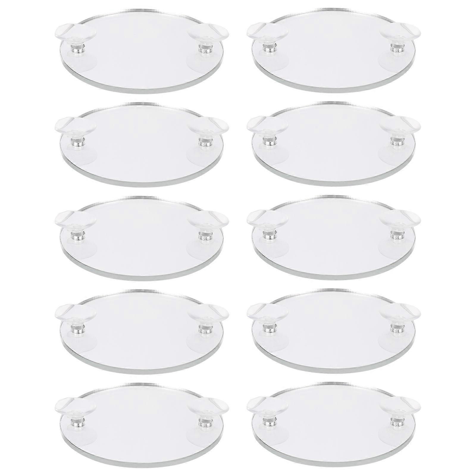 Suction Cup Betta Tank Mirror 30Pcs Training and Decoration Tool for Fish Transparent 2.8×2.8×0.6in