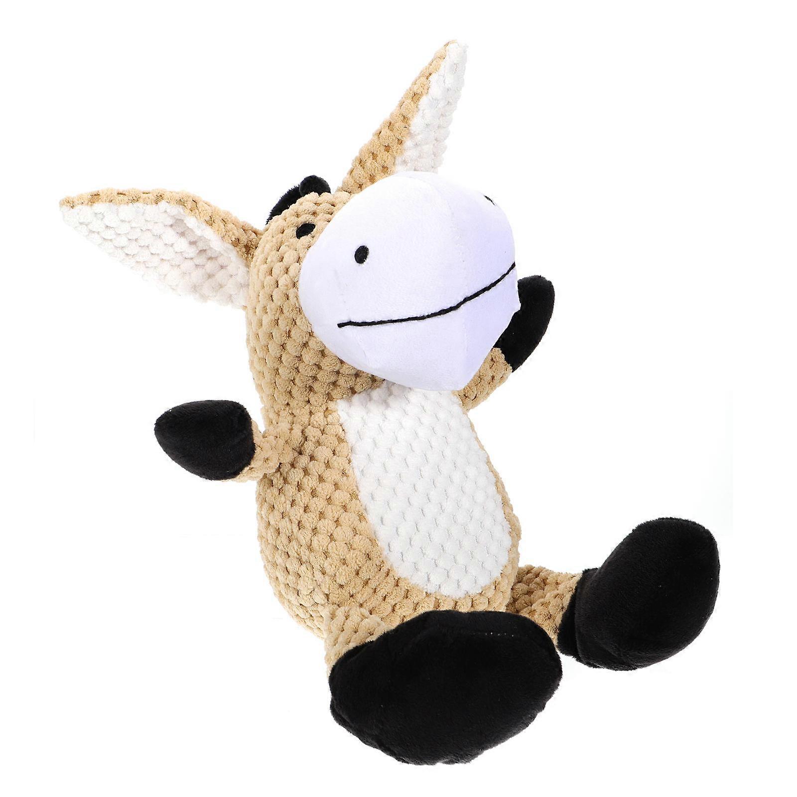 Khaki Dog Plush Toy for Pet Playing 2Pcs Durable Squeaky Chew Toy