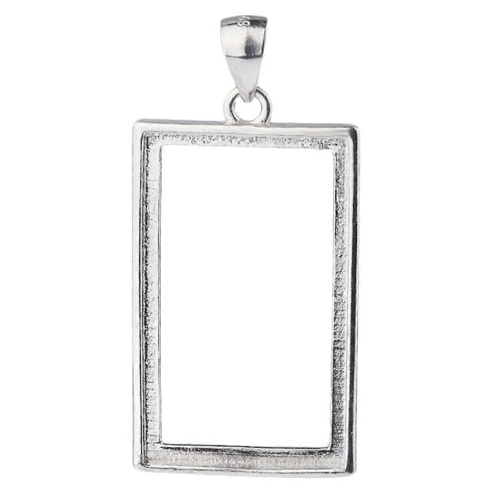 Silver Square Open Frame Bezel Pendants for Jewelry 3Pcs Pack