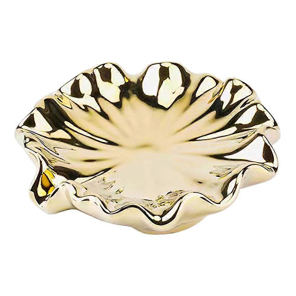 3Pcs Ceramic Soap Dish Holder for Draining Function in Golden Color