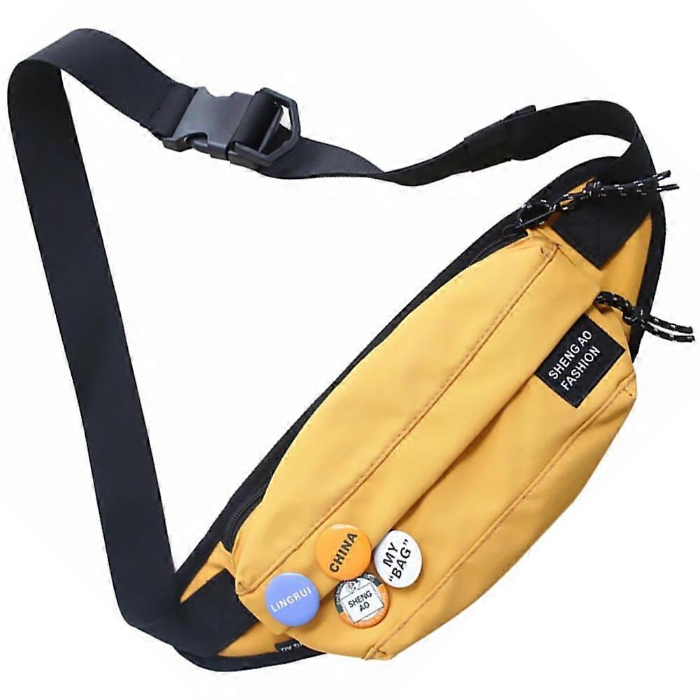 Nylon Sling Backpack Yellow for Storage Use 2Pcs Versatile Crossbody Bags