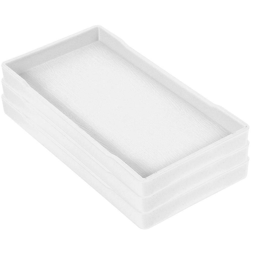 Perfume Tray For Dressing Table 7.86X4.05X0.67IN White Rectangular Shape Convenient Usage 3Pcs