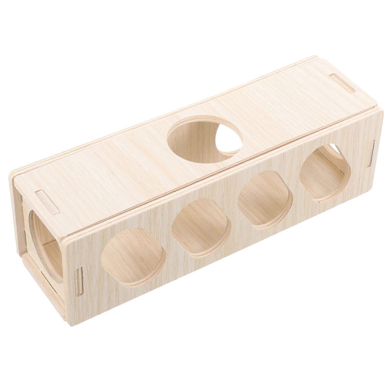 Entertainment Tunnel For Hamsters Made From Sturdy Wood Material Suitable For Physical Activity 2Pcs