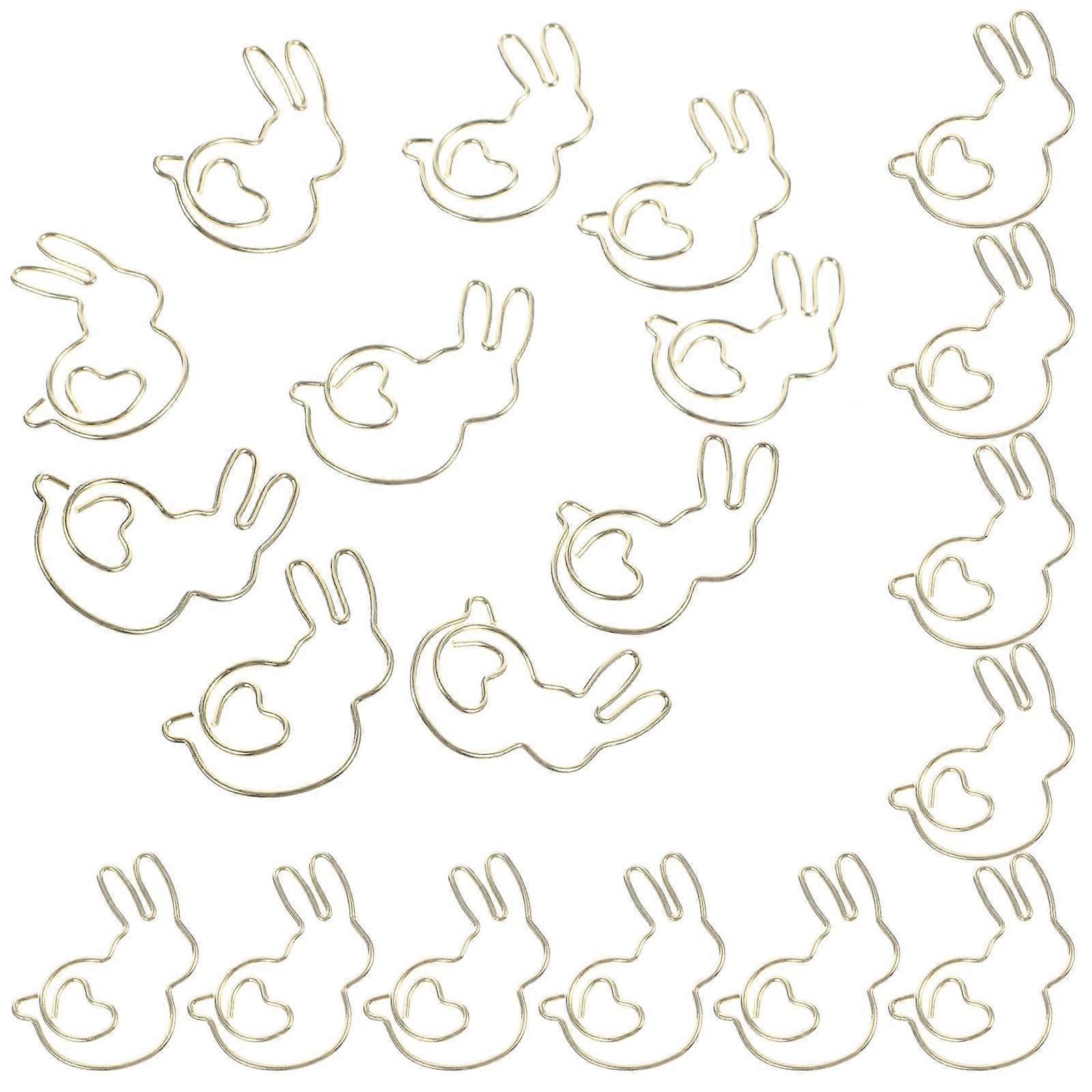 Rabbit Shaped Paper Clips Practical Paper Clips for 20Pcs Document Organization