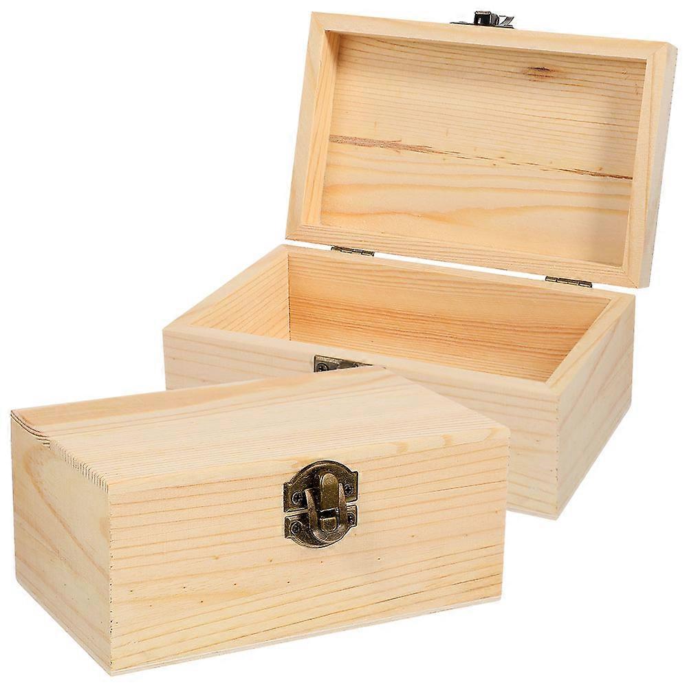 Wood Box Small Treasure Box for Storage Use 10Pcs Unfinished