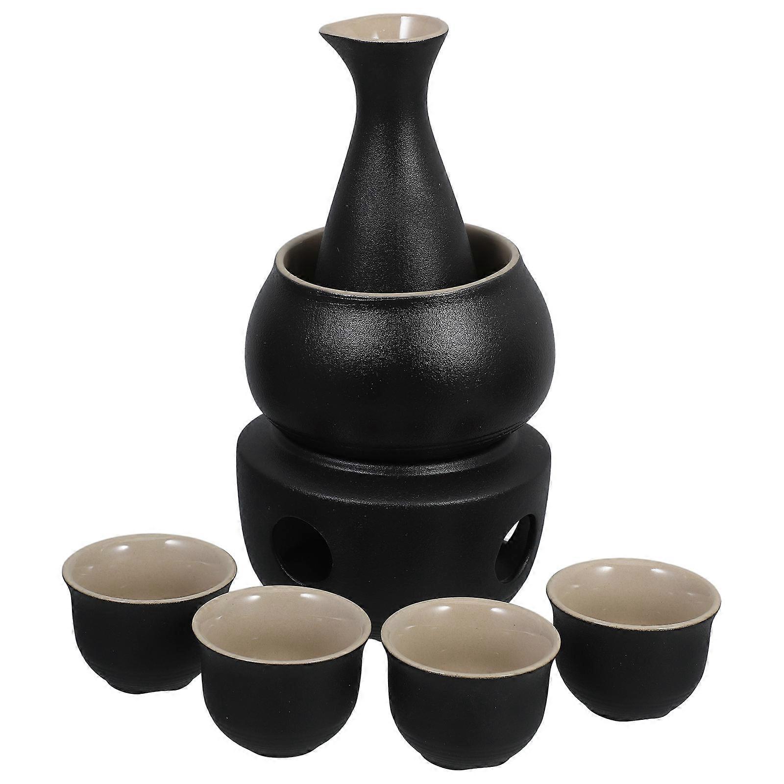 Warm Sake Set Ceramic Japanese Sake Serving with Warmer 1Set
