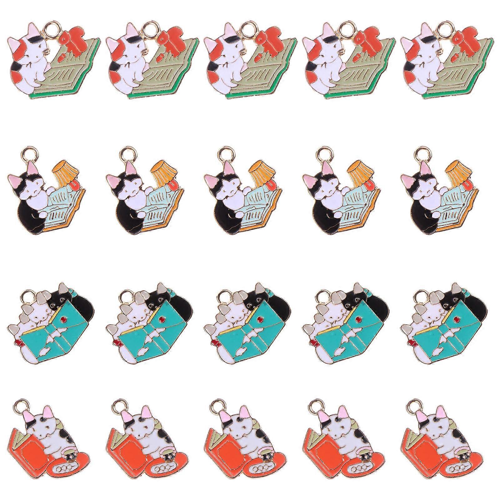 Cat Pendant Accessory Alloy Jewelry for Decoration Use 40Pcs Mixed Style