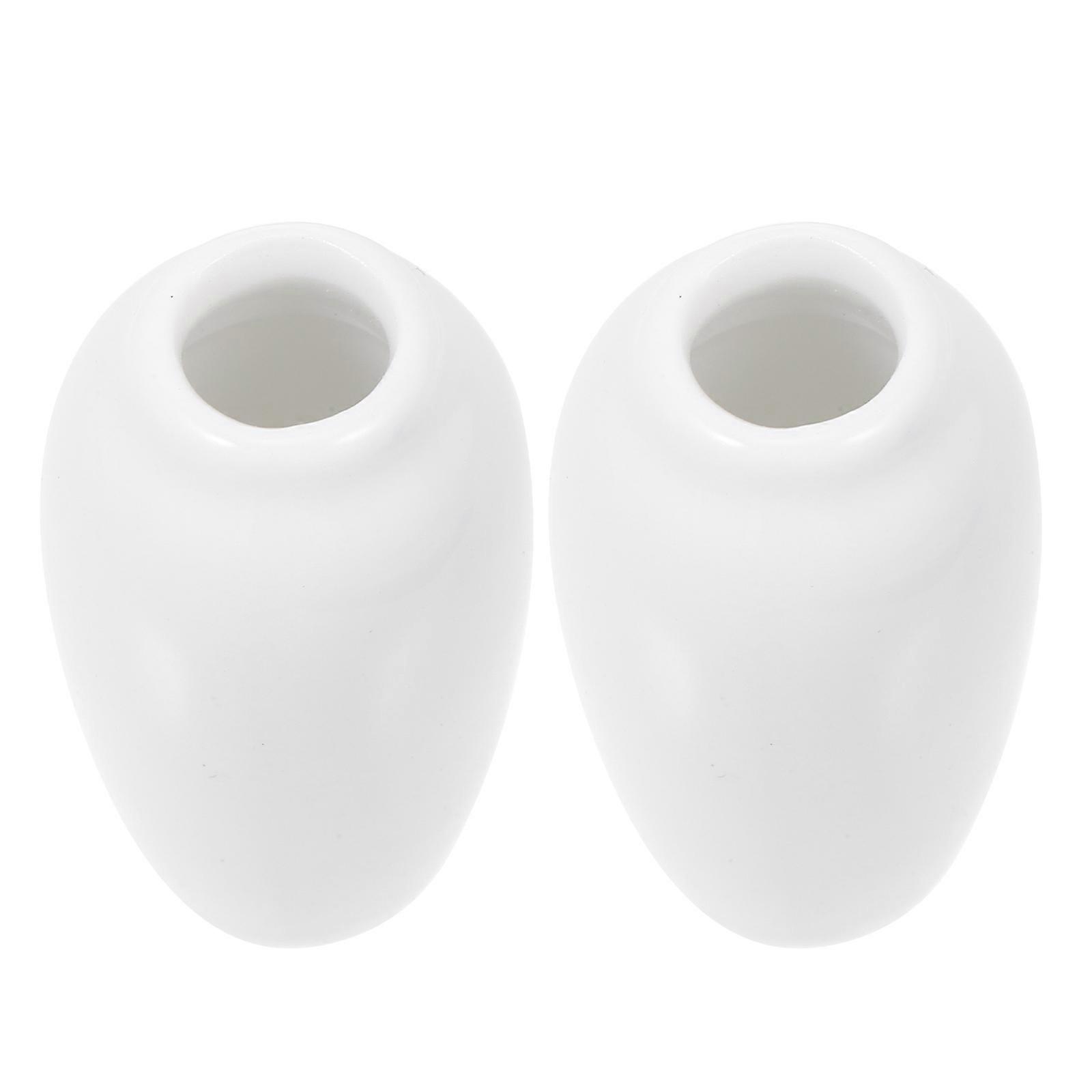 Mini House Vase White Ceramic Decorative Miniature Vase 6Pcs Set