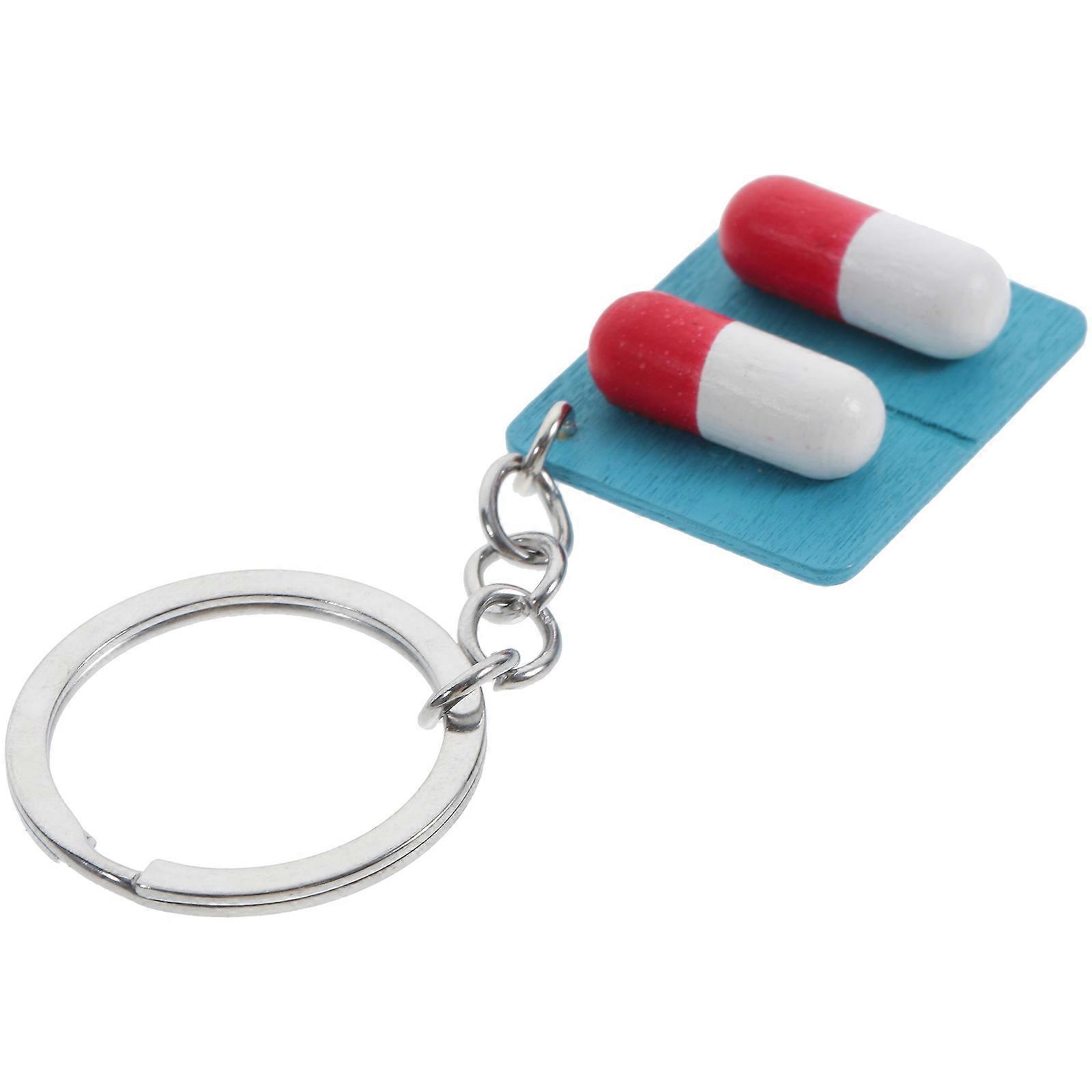 4Pcs Simulation Pill Keychain Key Storage For Life Decoration School Bags Purses Workmanship