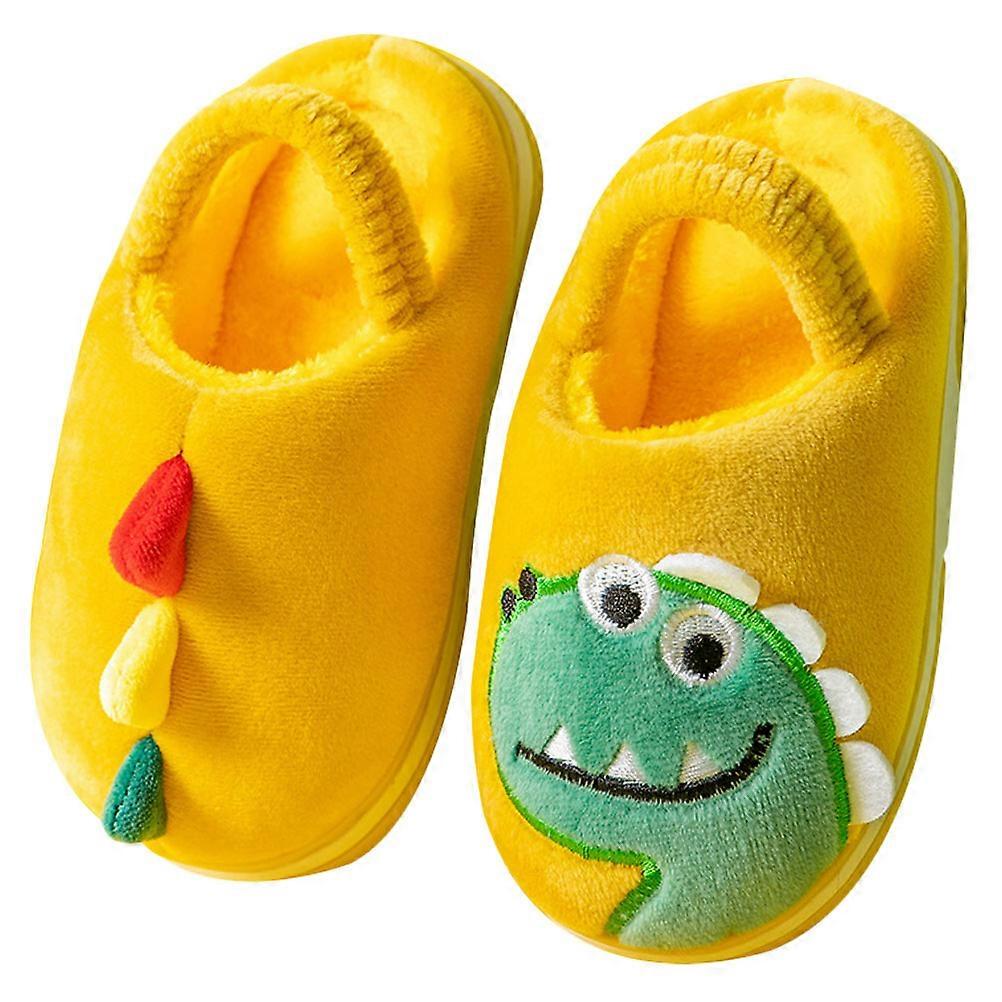 Lovely Kids Warm Slippers for Indoor Use 2Pairs Dinosaur Back Strap