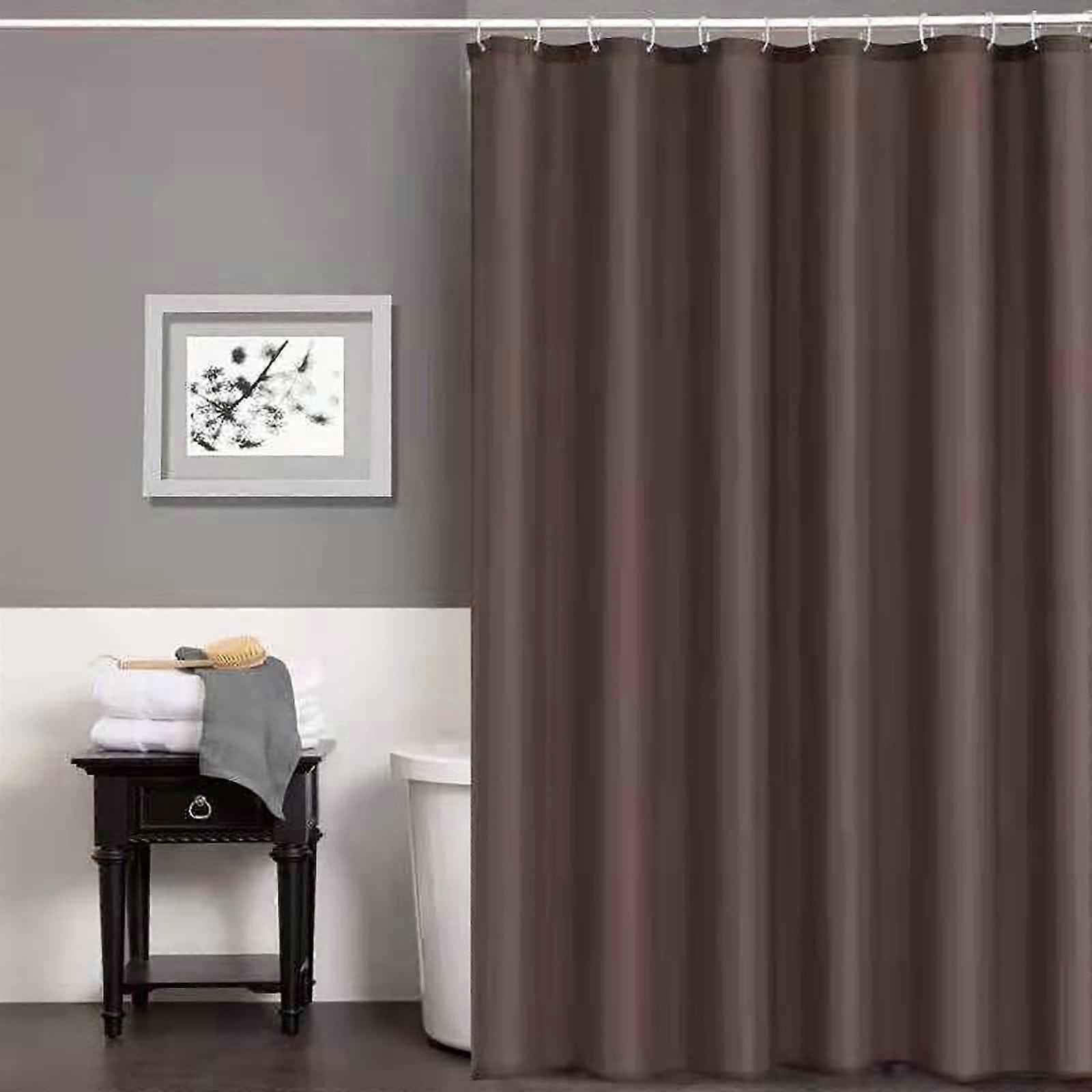 Water-proof Fabric Shower Curtain Liner - Soft, Lightweight Cloth with Magnets, Hotel Quality, Machine Washable (71x71in, 12 Hooks)