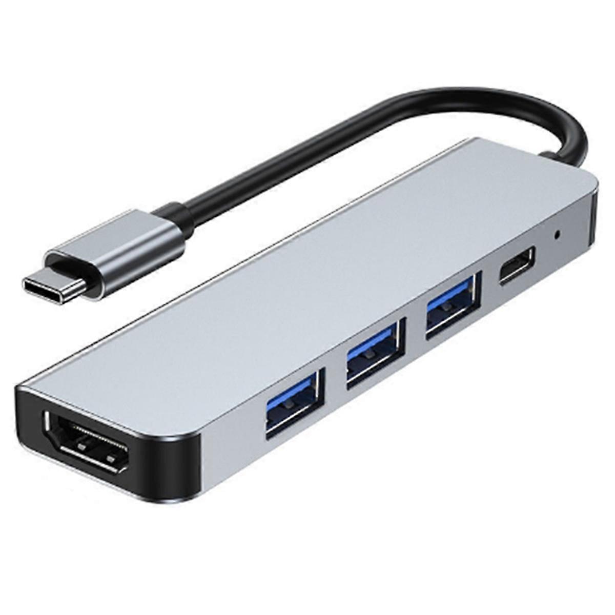 5 Ports USB C Hub to 4K -Compatible PD Fast Charge USB