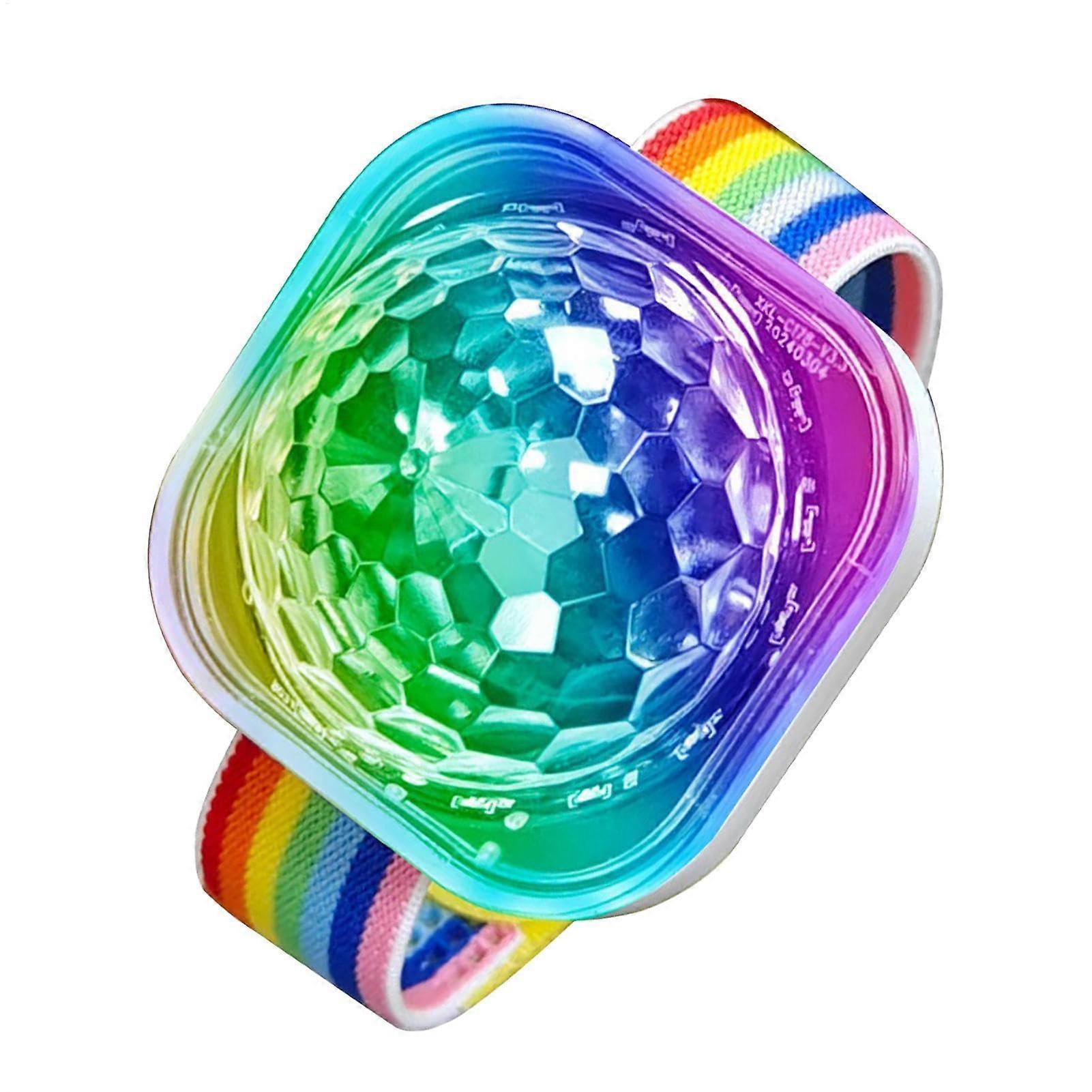 Disco Ball Wristband Light | Rechargeable Sound Activated LED Bracelet | Colorful Flashing Strobe Light for Dance Club KTV