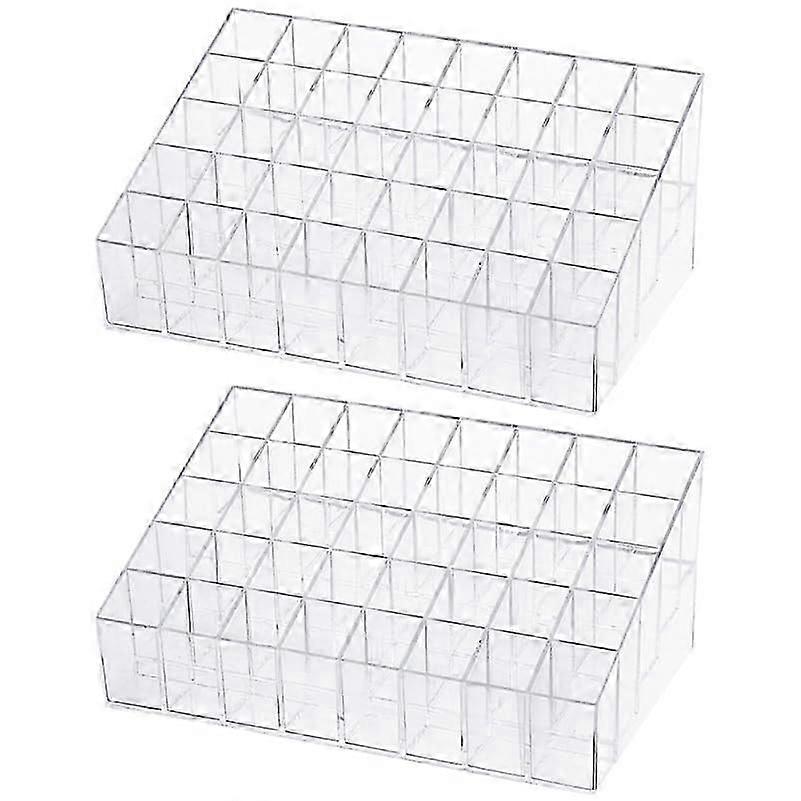 2Pcs 40 Compartment Lipstick Organizer Stackable Lipstick Stand for Delicate Display