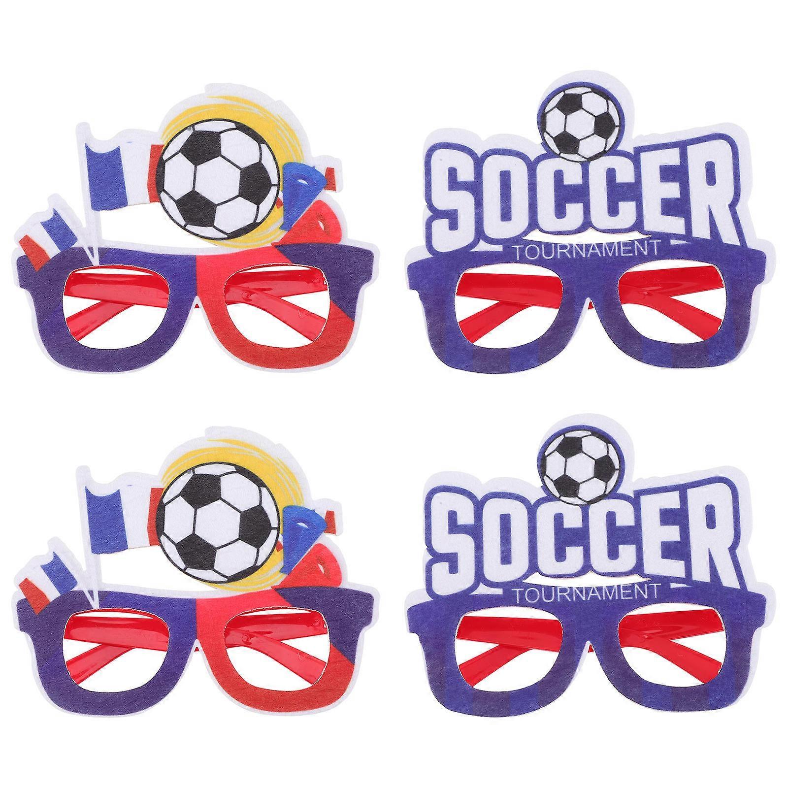 Soccer Eye Glasses Soccer Game Glasses Props for Use 4Pcs Assorted Color