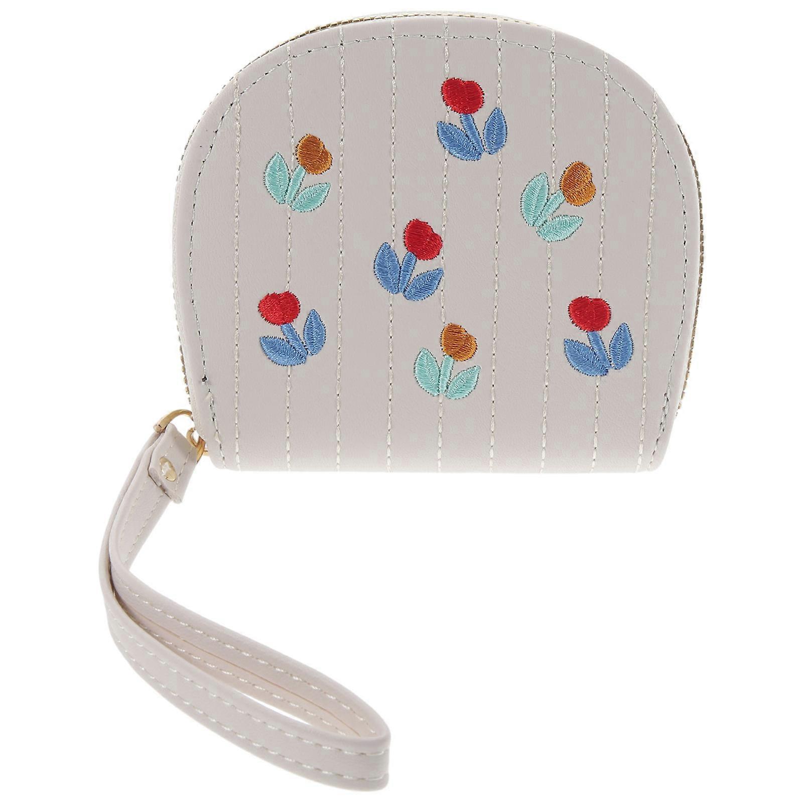Functional Coin Purse for Storage with Embroidery Wallet Small Women Change Purse