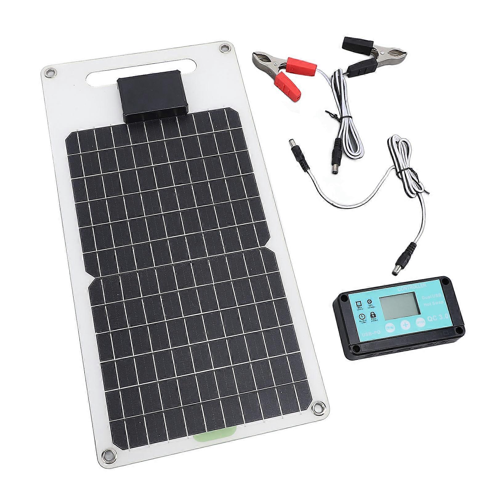 100A 12V/24V Solar Charge Controller with 50W 42x21cm Panel