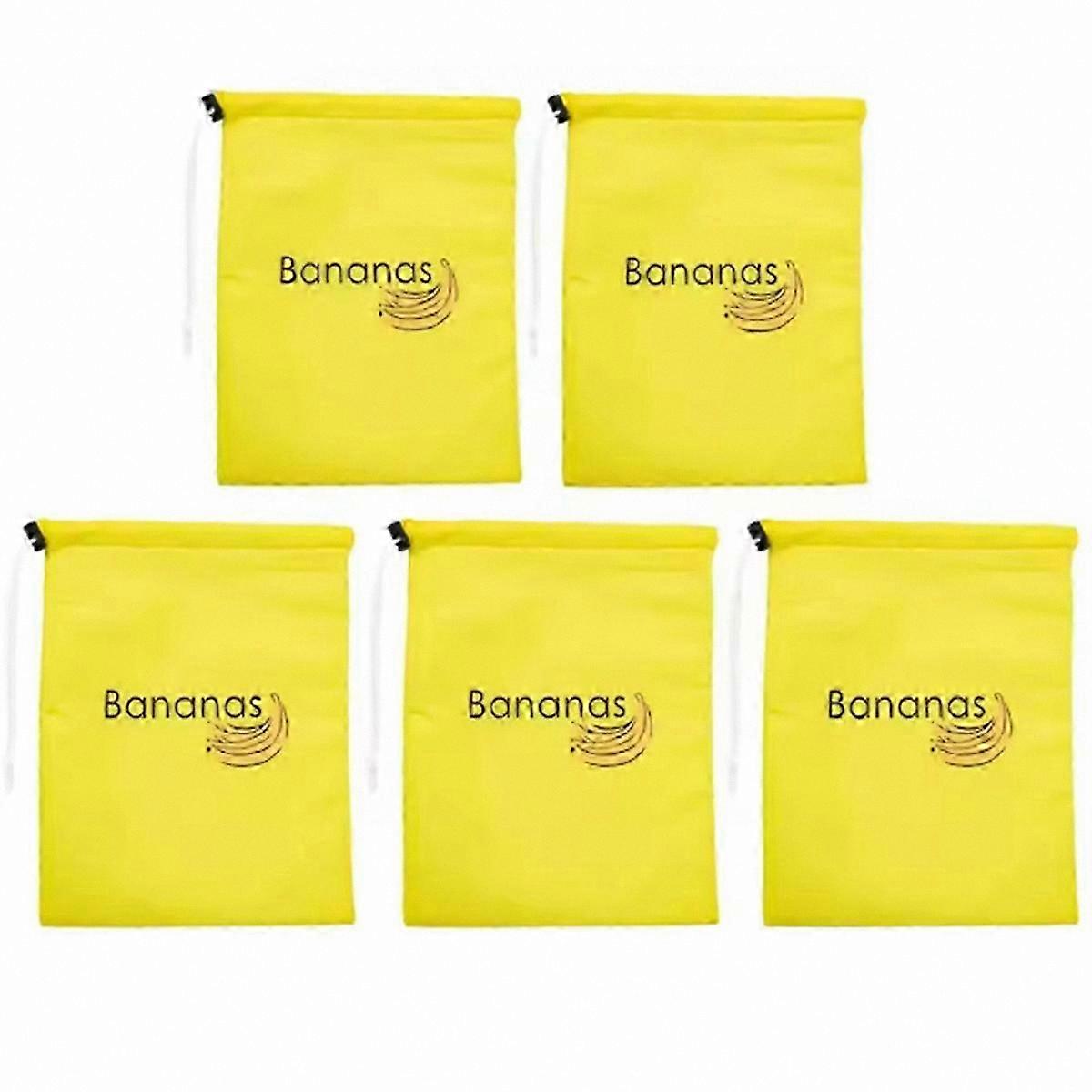 5-Pack Insulated Drawstring Bags for Fresh Fruit and Vegetable Storage