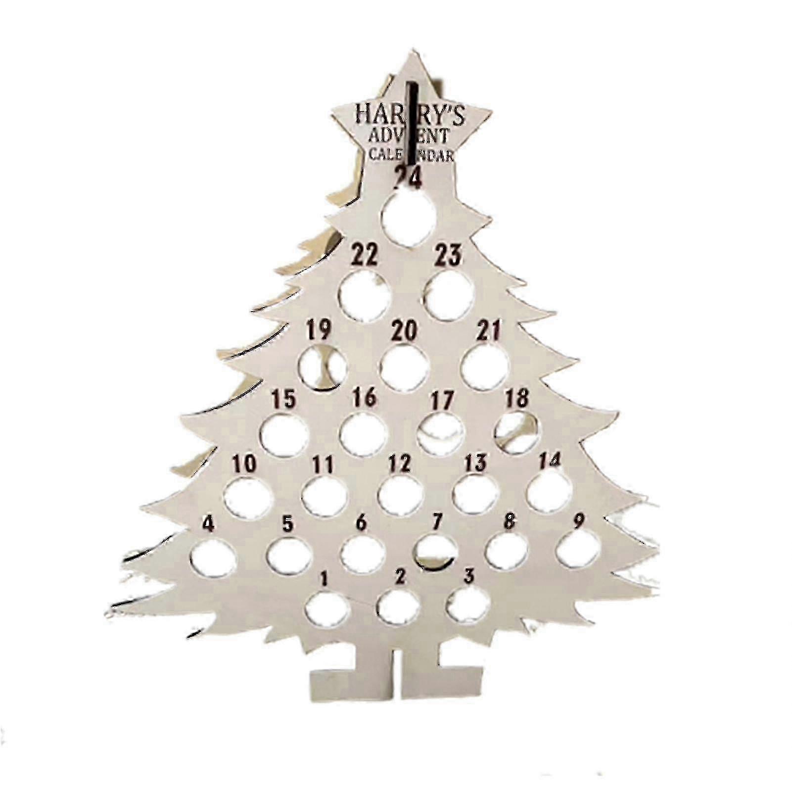 2025 Christmas Wine Holder Wooden Wine Bottle Stand Advent Calendar Count Down Drinks Display Rack