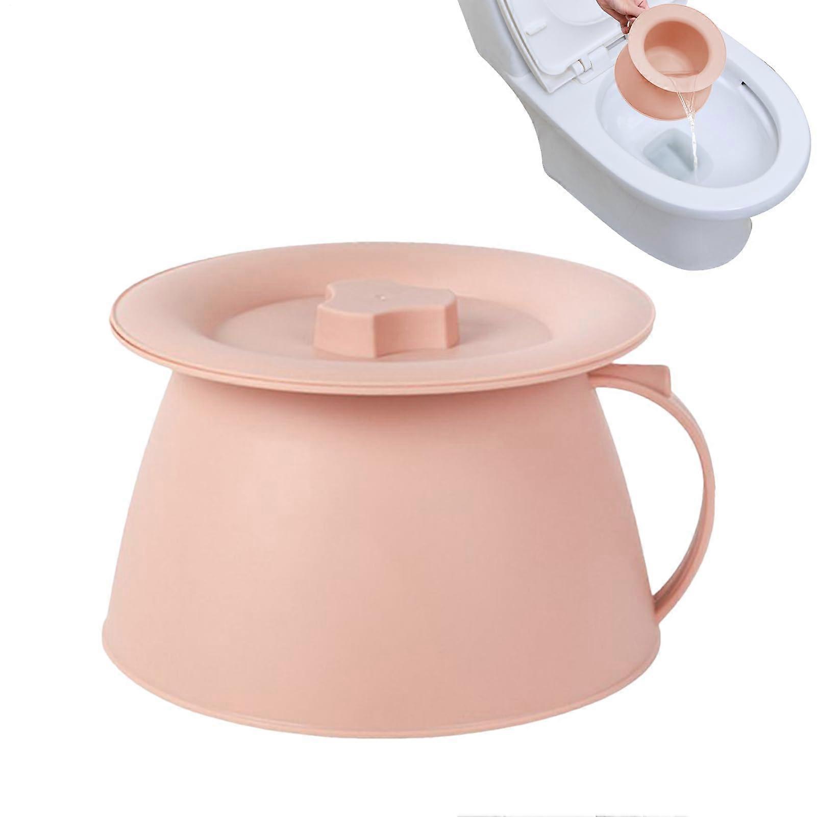 Pee Bucket 1.5L Portable Urinary Potty With Lid and Handle for Camping Pink Unisex