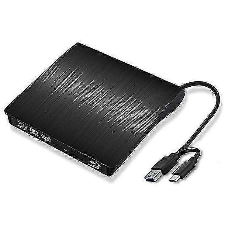 USB C USB3.0 Blu-Ray DVD Burner External Optical Drive Portable Slim Design Plug and Play for Desktop / Laptop