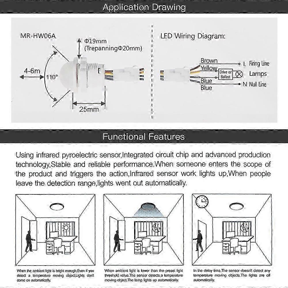 AC100-265V 40W(Max.) Mini PIR Motion Sensor Adopted Sensitive Light Control Infrared Human Technolog