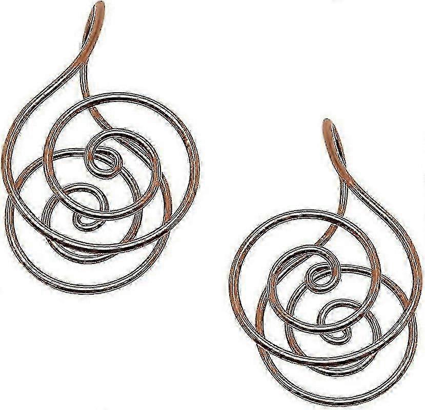 Copper Palm Rings for Energy Healing, Handcrafted Spiral Cuffs for Meditation & Crystal Practices (Set of 2)