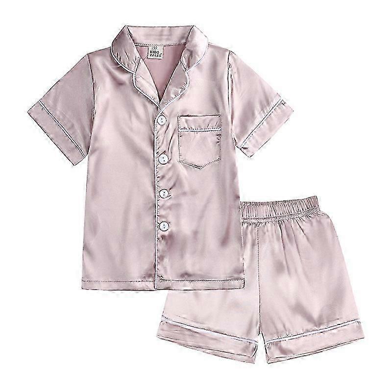 Zomer kinderen imitatie zijde huiskleding jongens en meisjes grote kinderen zijde baby ijs zijden pyjama's set