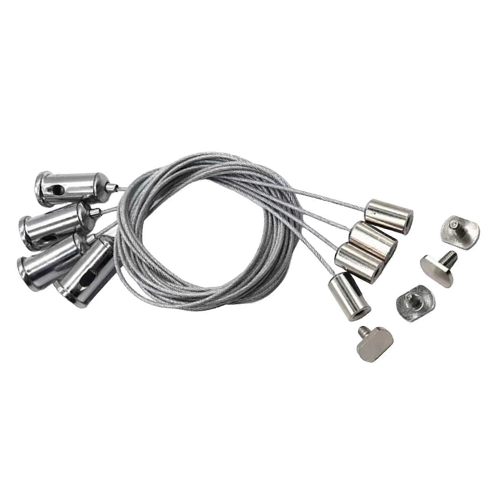 Adjustable Ceiling Suspension Hanging Solution Set Convenient for Lamp and Decoration 4pcs Sturdy Steel Wire Rope Set Multicolor