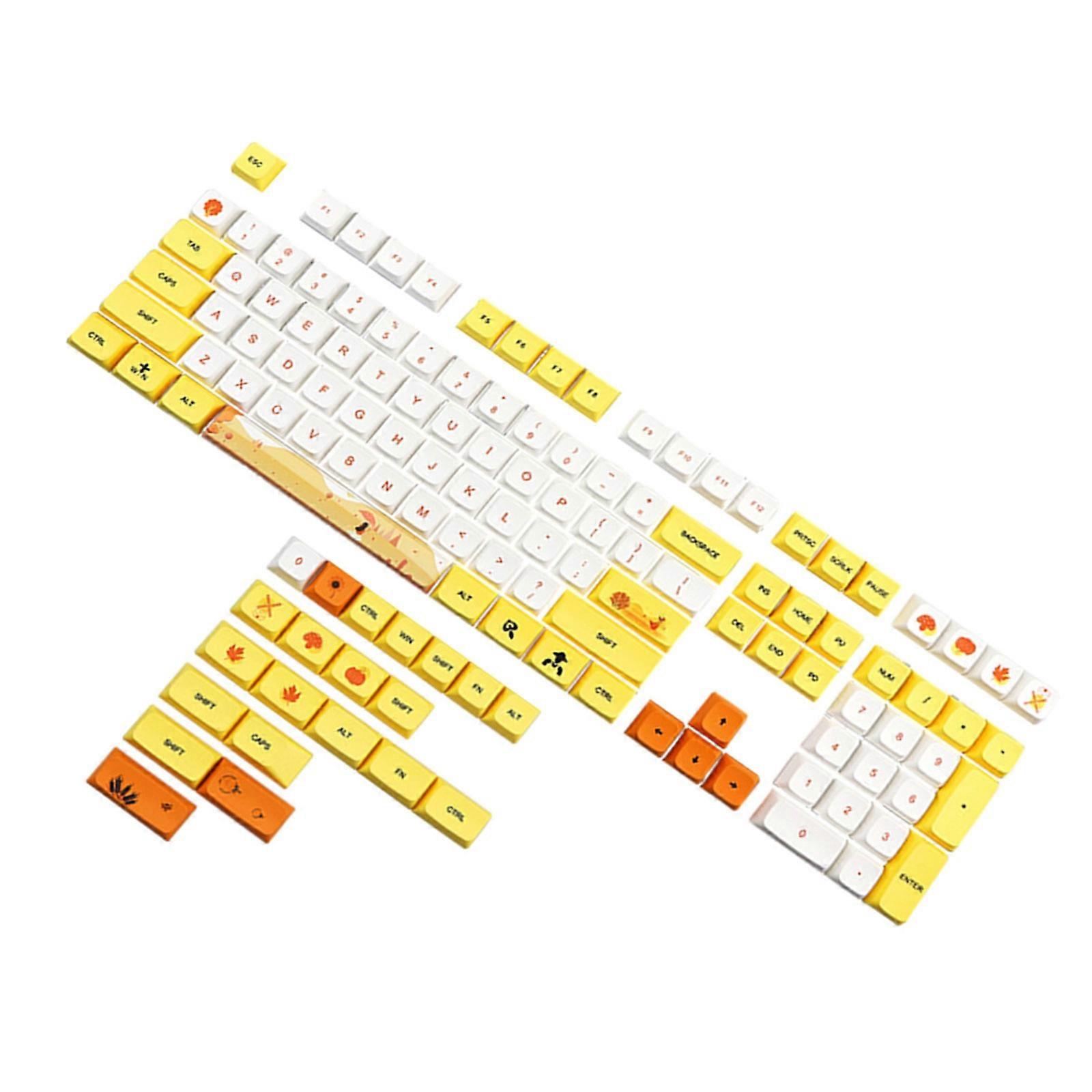 129Keys/Set XDA Profile Autumn Rhyme Keycaps PBT Dye Sublimation Keycaps for Mechanical Keyboards Multicolor