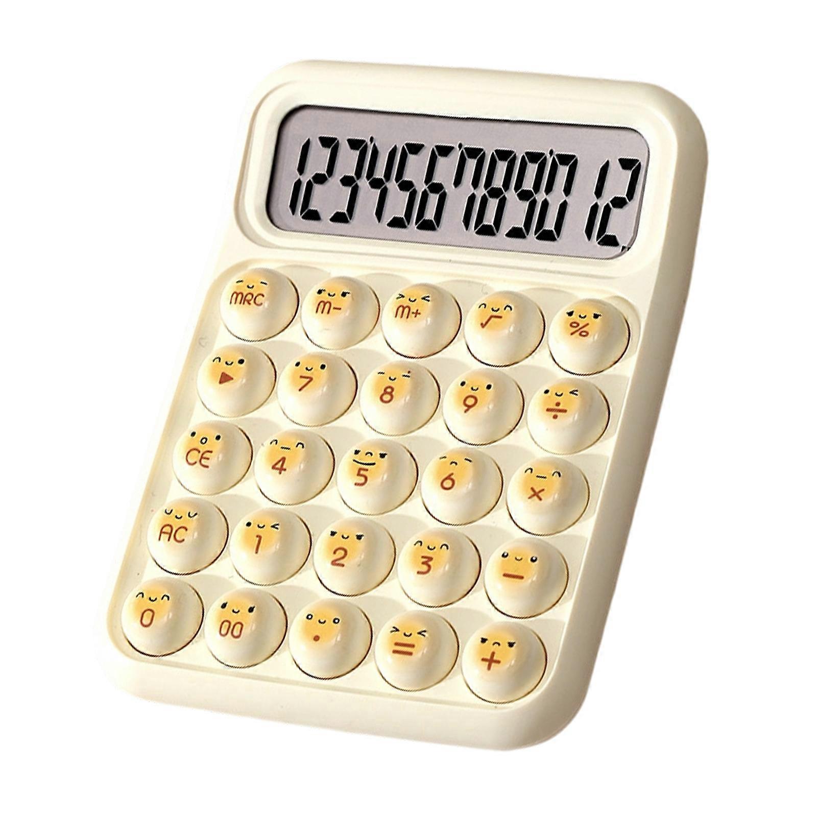 Cartoon Bread Calculator Electronic Standard Calculator with 12 Digit Display Mechanical Button for Office School  Cute milk