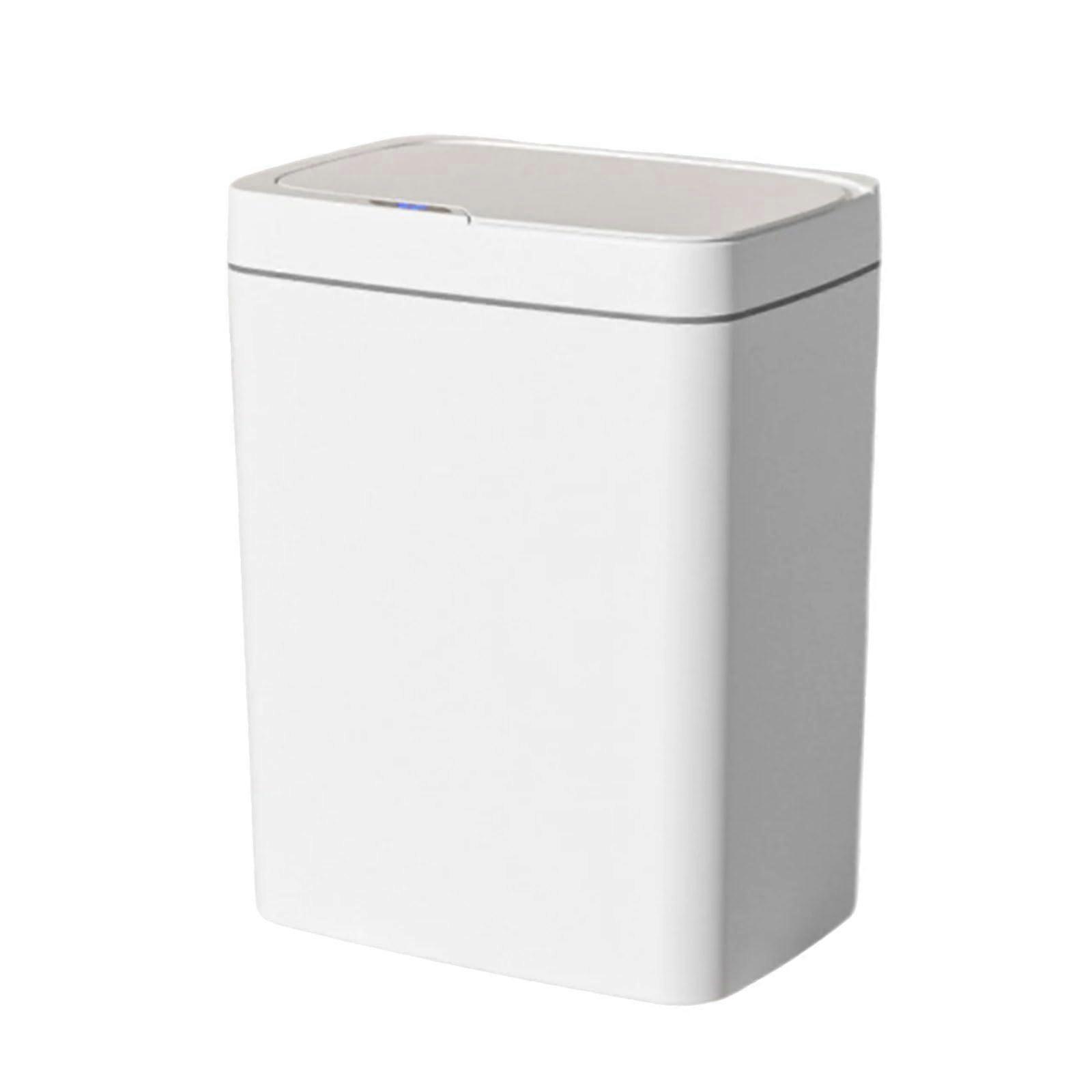 Touchless Sensor Lid Trash Can 15L White BatteryOperated Automatic