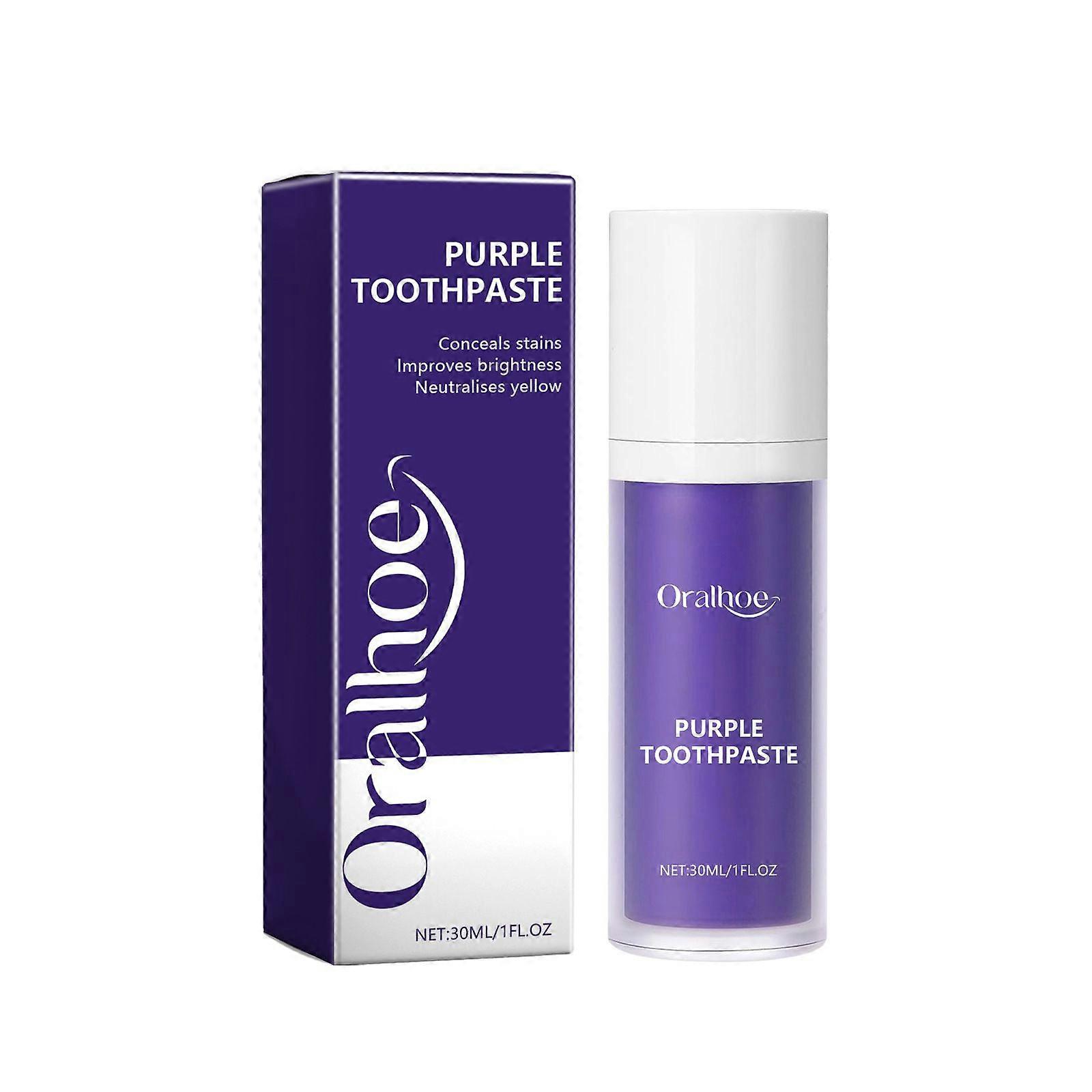 Purple Teeth Whitening Toothpaste Contains Glycerin, Polysorbate And Mint Extract