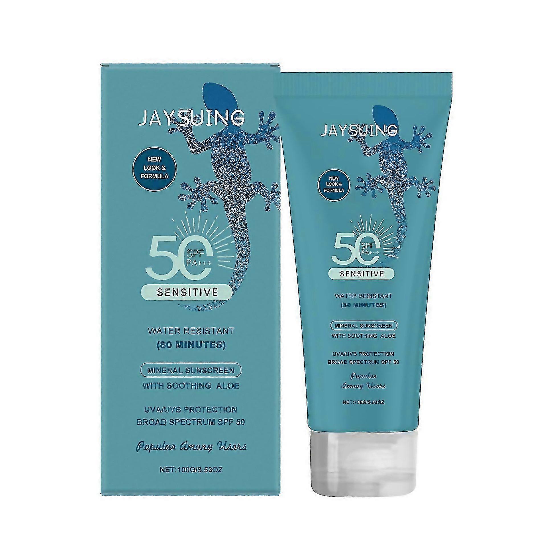 For Sensitive Mineral Sunscreen Spf 50 Waterproof Broad Spectrum Sunscreen Uvauvb Protection