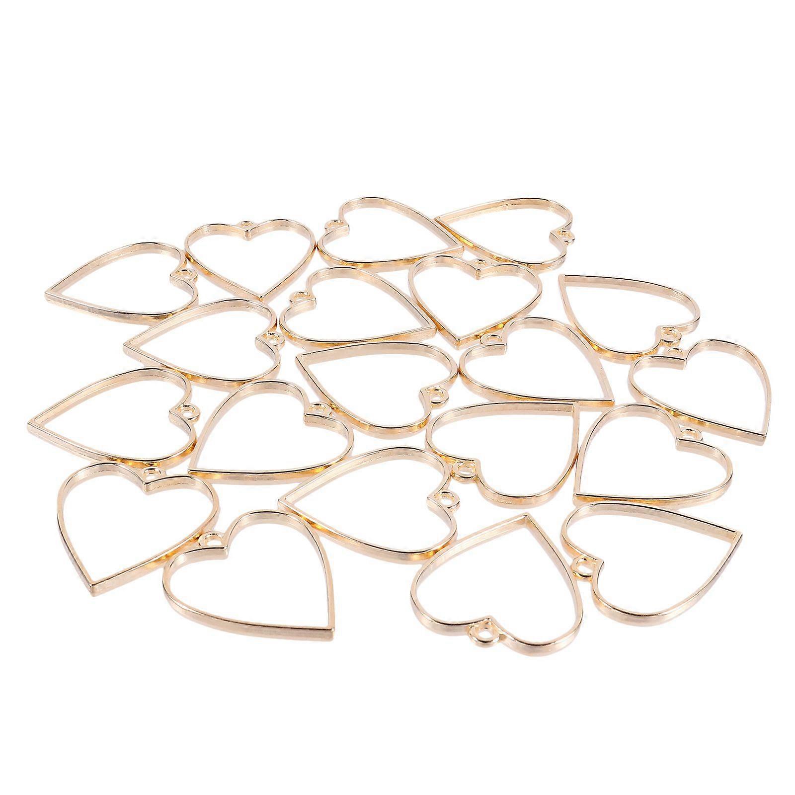 20ピース装飾ペンダントDIYジュエリーアクセサリーハート型ネックレスペンダント