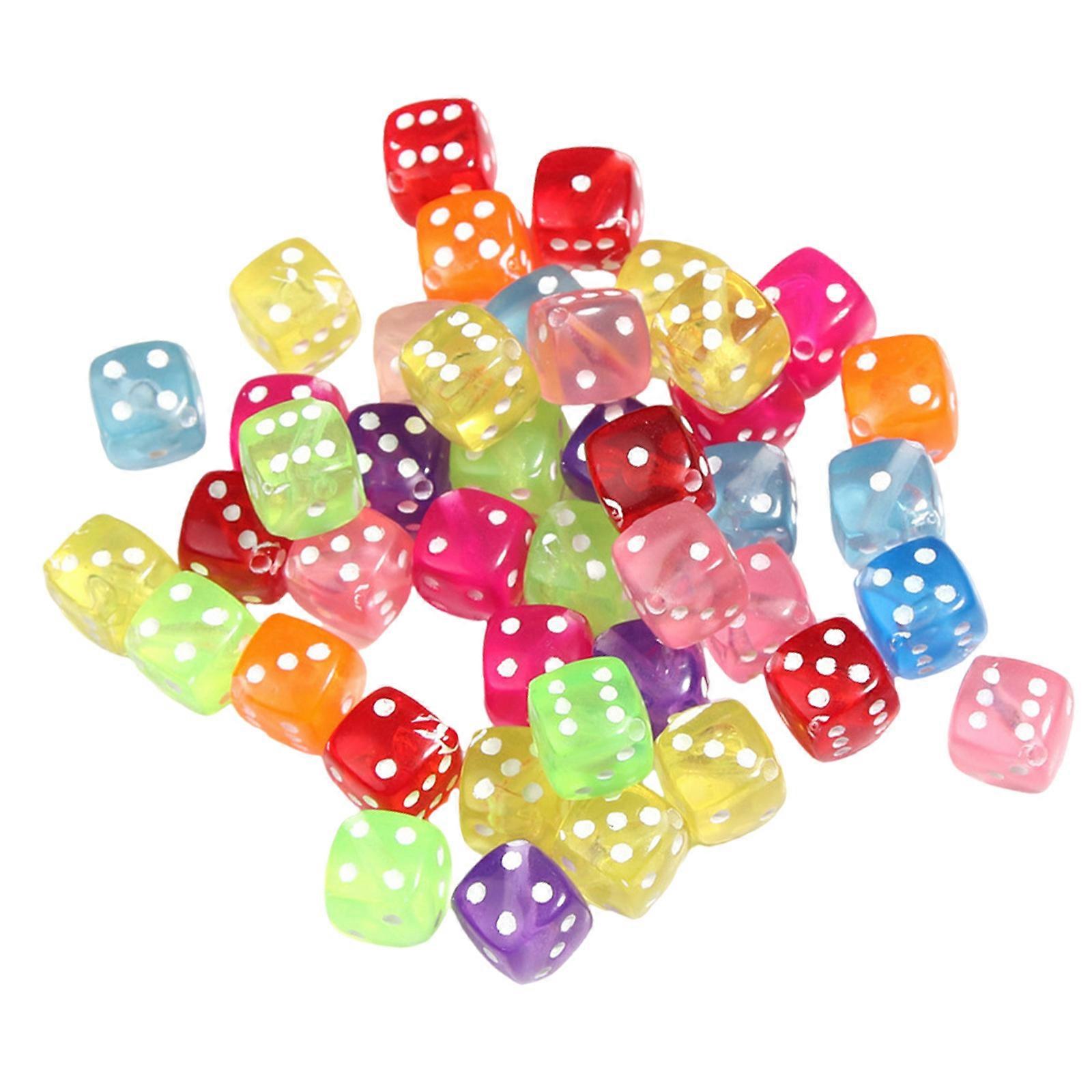 50 Pcs Acrylic Dices Six Sided Dices with Round Corners Game Dices for Board Game Classroom Math Lessons Dices Game  Clear