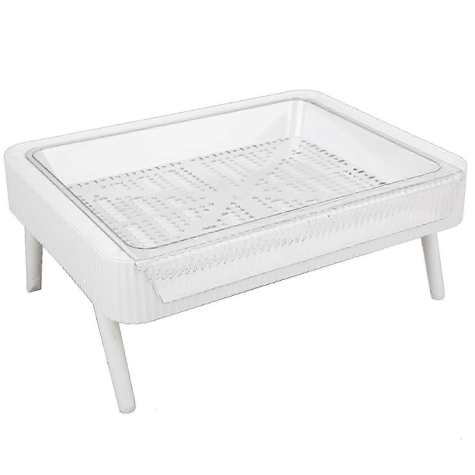 Kitchen Shelf Organizer, Household Cup Storage Desktop Multi Function Cup Drying Rack for Office,White