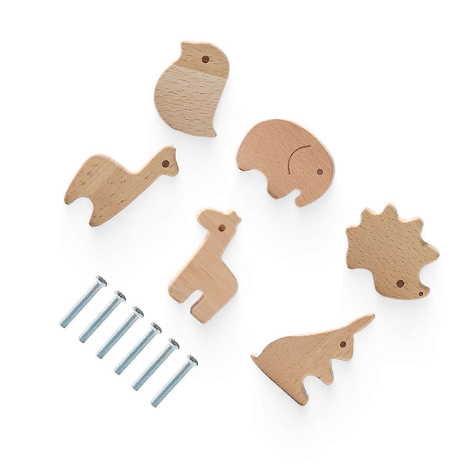 Cute Animal Shape Drawer Pull Cabinet Handle Round Wood Knobs Decorative Woode Drawer Pulls Multicolor