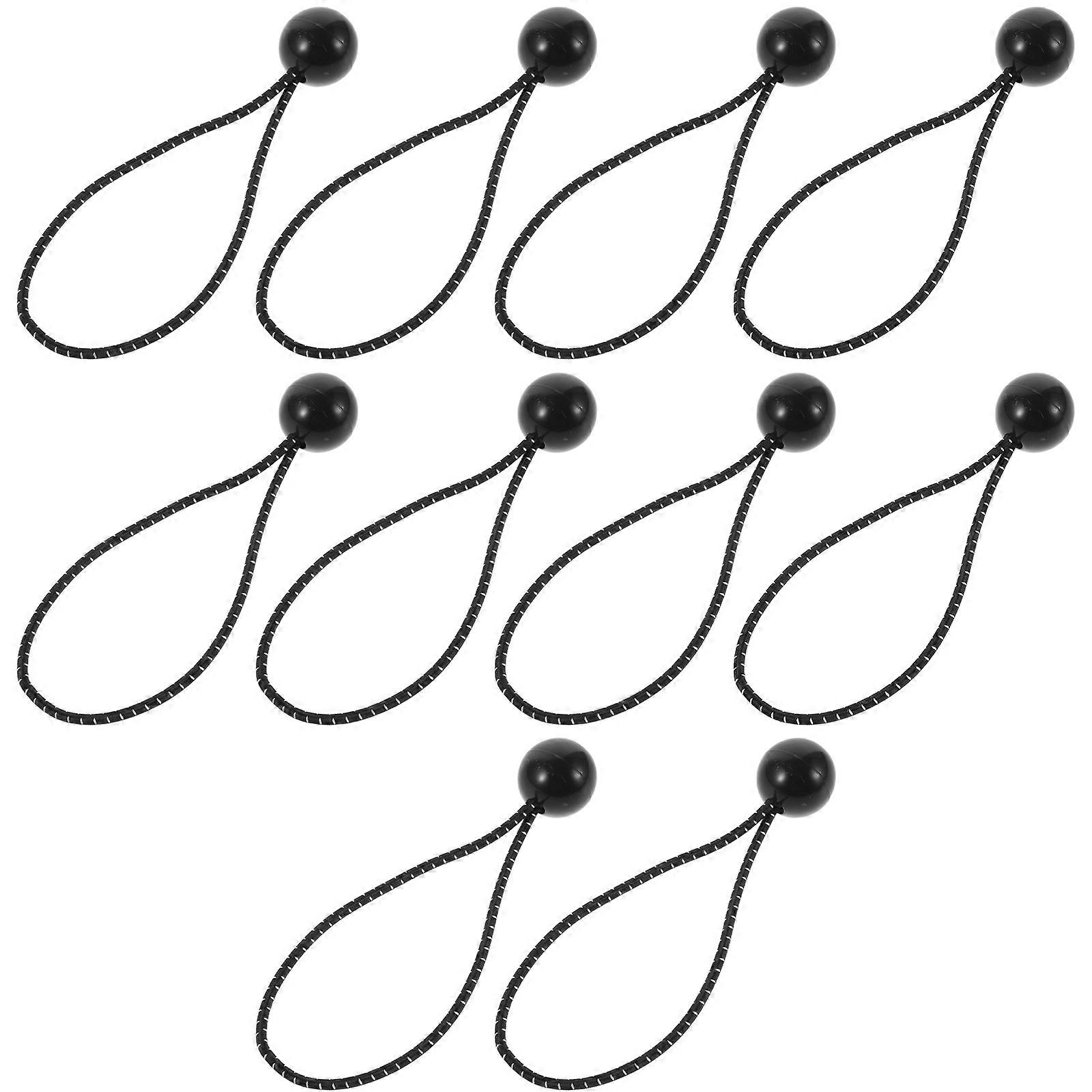 Black Tent Elastic Rope Buckle for Outdoor Use with 10Pcs Fixing Buckles