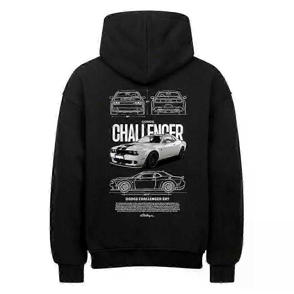 Challenger Srt Black Hoodie Pullover Rockinstone (backprint)