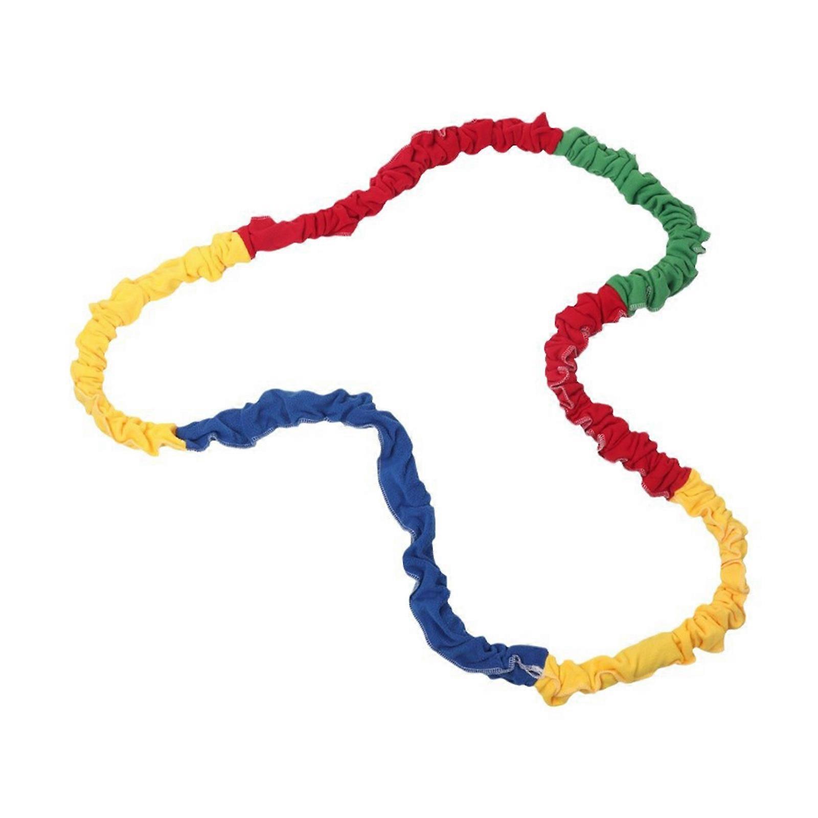 Elastic Band Teamwork Training Rope Rainbow Color Exercise Loop For Team Building And Kindergarten Kids Fitness Activity Multicolor