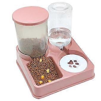 Automatic Cat Feeder Water Dispenser Set 2 In 1 Tilted Automatic Pet Food And Water Feeder Food Feeder And Waterer