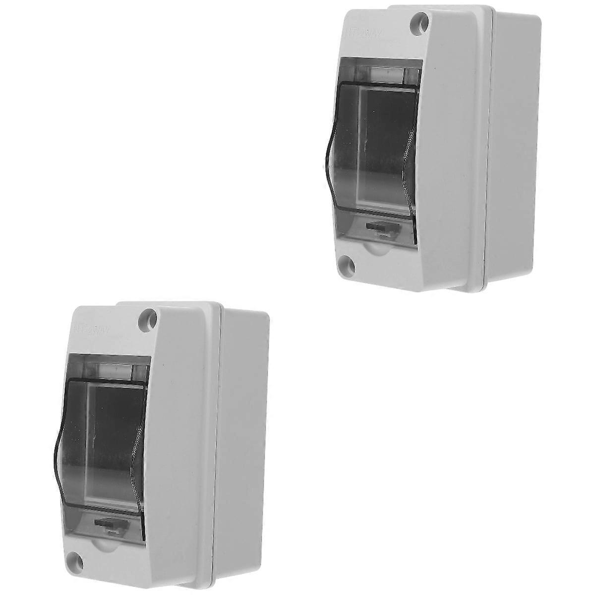 2 Pack 2 Way Distribution Box Small Plastic Boxes Power Distribution Enclosure Weather Proof Electrical Boxes