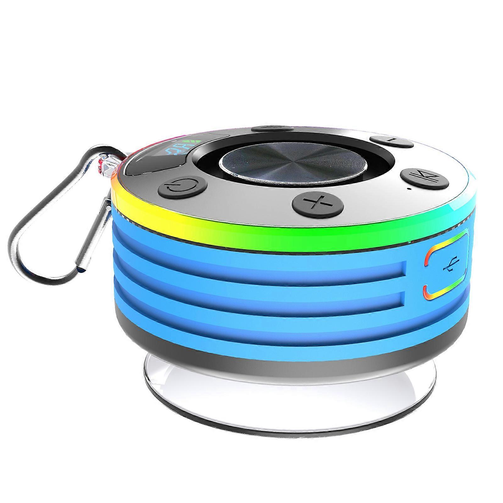 Floating Wireless Speaker Color Changing LED Light Synchronization Waterproof Rechargeable For Pool Beach Use  Sky blue